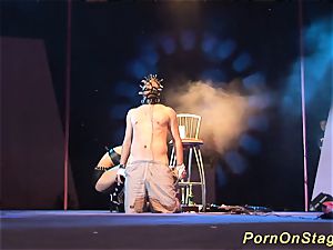 wild fetish injection needle showcase on stage